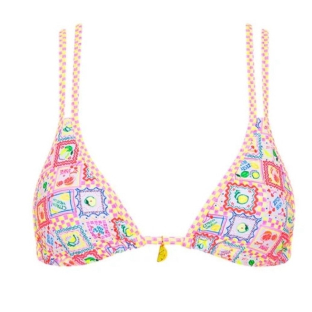 Kulani Kinis Tein Strap Bralette Bikini Top Size Medium New W/ Tag Citron Coast - Picture 2 of 10